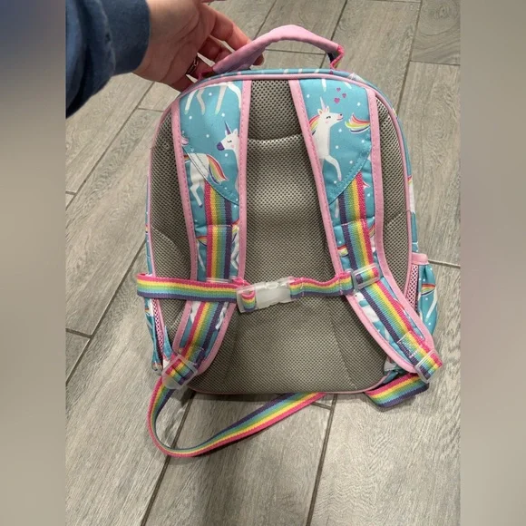 Pottery Barn Mackenzie Aqua Unicorn Parade Backpack Small Embroidered Madison - Picture 5 of 9